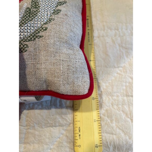 Vintage St. Nicholas Square Love You Deerly Decorative Pillow with Wreath & Bow - Picture 8 of 8